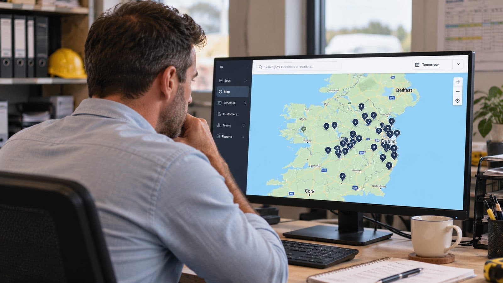 Planning the week on a map of jobs across Ireland